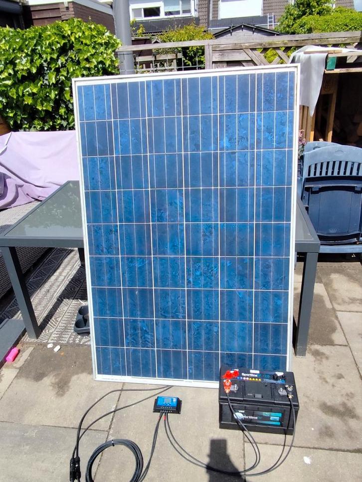 Off-grid zonnepaneel systeem 255watt 12/24 volt, Caravans en Kamperen, Camper-accessoires, Zo goed als nieuw, Ophalen