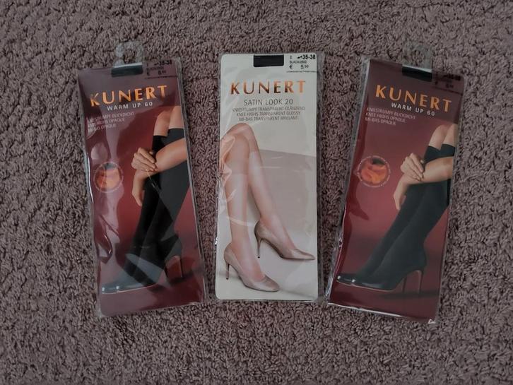 3 PAAR ZWARTE MERK KNIEKOUSJES, VAN KUNERT VOOR MAAR € 10.-, Kleding | Dames, Leggings, Maillots en Panty's, Panty, Maat 36/38 (S)