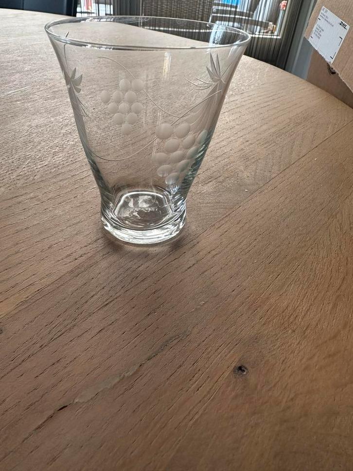 Oud Glasservies Druiven en Blad Decoratie, Antiek en Kunst, Antiek | Glas en Kristal, Ophalen