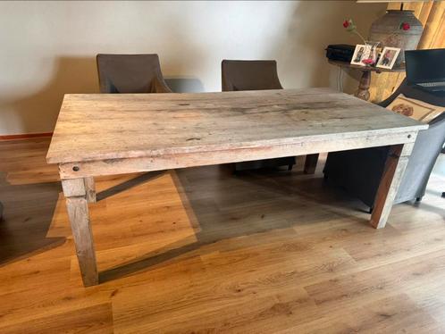 Landelijke eettafel, Huis en Inrichting, Tafels | Eettafels, Zo goed als nieuw, 50 tot 100 cm, 200 cm of meer, Vijf personen of meer
