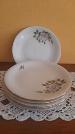 6 vintage borden met bloemetjes en gouden randje, Antiek en Kunst, Ophalen of Verzenden