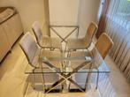 Glazen Rixos Eettafel Zilver met Stoelen, Ophalen, 50 tot 100 cm, 150 tot 200 cm, Vier personen