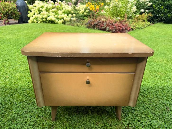 Vintage Retro Nachtkastje met Lades, Antiek en Kunst, Antiek | Woonaccessoires, Ophalen