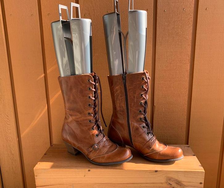 Leren rijglaarzen, Kleding | Dames, Schoenen, Zo goed als nieuw, Lage of Enkellaarzen, Bruin, Ophalen of Verzenden