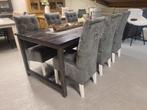 VOORRAAD 6 Landelijke Eetkamerstoelen Donella Antraciet (2, Nieuw, Ophalen of Verzenden, Landelijke eetkamerstoelen Donella Stof Antraciet Fusion