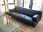 Bank Leolux model Oscar kleur zwart leer., Huis en Inrichting, Banken | Bankstellen, Ophalen, Tweepersoons, Zo goed als nieuw