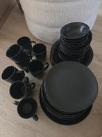 VT Wonen Servies Zwart - 55 Delig vtwonen, Huis en Inrichting, Keuken | Servies, Ophalen, Zo goed als nieuw, Effen, Aardewerk