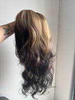 Ombre Bruin Blonde Pruik, Ophalen of Verzenden, Zo goed als nieuw, Bruin