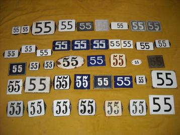oud emaille huisnummer 55 ook 56 57 58 59 60 61 62 63 64 65 beschikbaar voor biedingen
