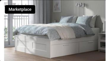 Bedframe + Slatted base (no mattress), 160200cm - afbeelding 1