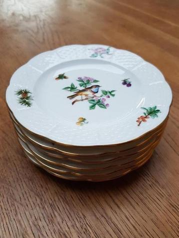 6 st. Bordjes HEREND, diameter 12,5 cm  beschikbaar voor biedingen