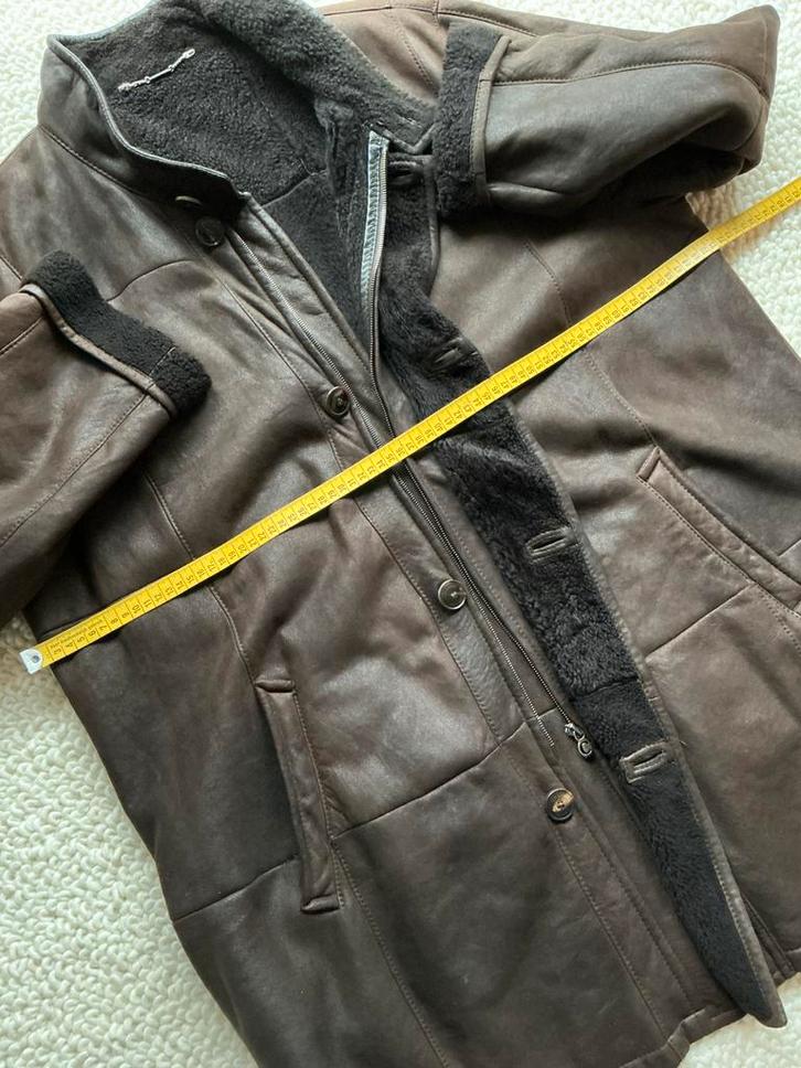 Leren herenjas, chocolade-bruin, dik+warm gevoerd, maat 62, Kleding | Heren, Jassen | Zomer, Gedragen, Overige maten, Bruin, Ophalen of Verzenden