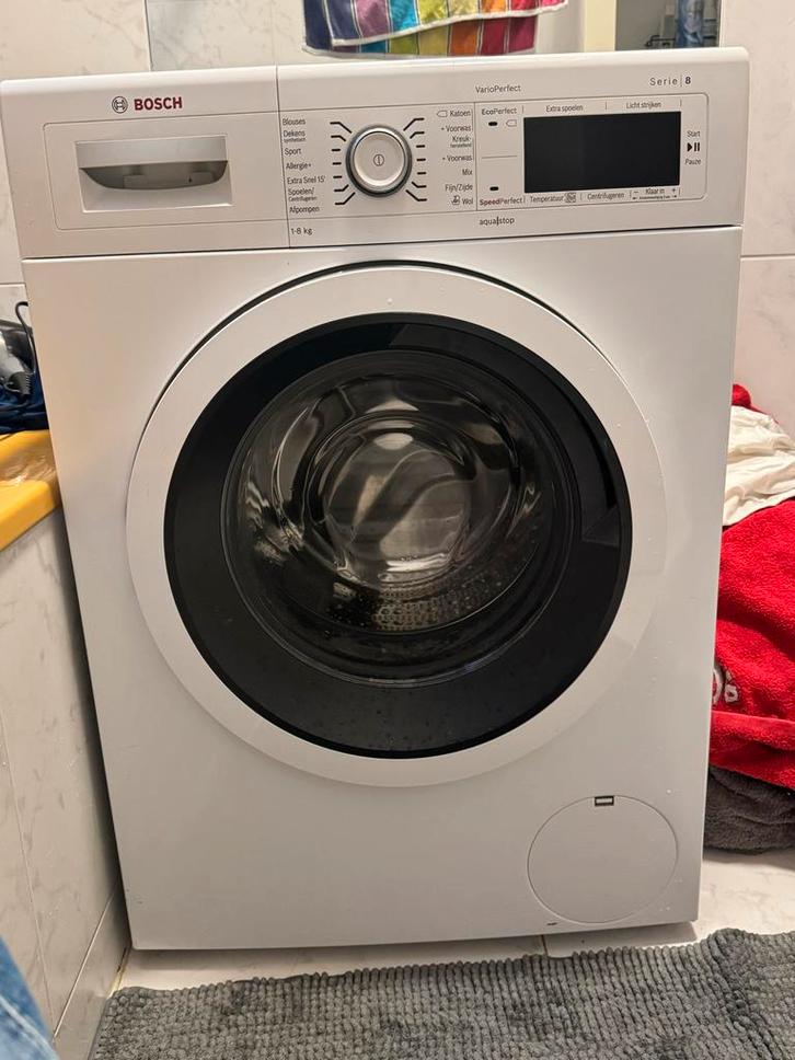 Wasmachine - Bosch Serie 8, Witgoed en Apparatuur, Wasmachines, Gebruikt, Voorlader, 6 tot 8 kg, 85 tot 90 cm, 1200 tot 1600 toeren