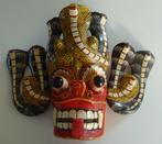 Vintage Raksha Slangenmasker van Hout uit Sri Lanka, Antiek en Kunst, Kunst | Beelden en Houtsnijwerken, Ophalen