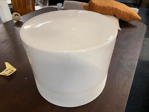 Bijzettafel Tone | Wit Keramiek 42x33 hoge korting, Huis en Inrichting, Tafels | Bijzettafels, Nieuw, Rond, Minder dan 45 cm, Minder dan 55 cm