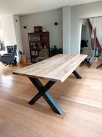 Boomstamtafel eikenhout 220 bij 100 cm, Ophalen, 100 tot 150 cm, Eikenhout, 200 cm of meer