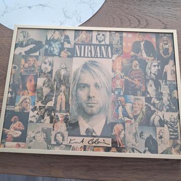 Nirvana Kurt cobain poster ingelijst collage  beschikbaar voor biedingen