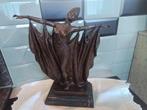 Zeer zwaar brons beeld art deco danseres, 40 cm, 7,9 kilo!, Ophalen of Verzenden