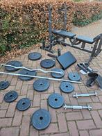 Bankdruk 70kg Halterschijven benchpress, Ophalen, Zo goed als nieuw, Fitnessbank