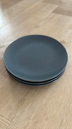 3 grijze ontbijtbordjes, Huis en Inrichting, Keuken | Servies, Ophalen of Verzenden, Gebruikt, Effen, Bord(en)