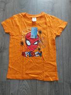 Oranje Spiderman Shirt - Maat 128/134, Jongen of Meisje, Nieuw, Ophalen of Verzenden, Spiderman