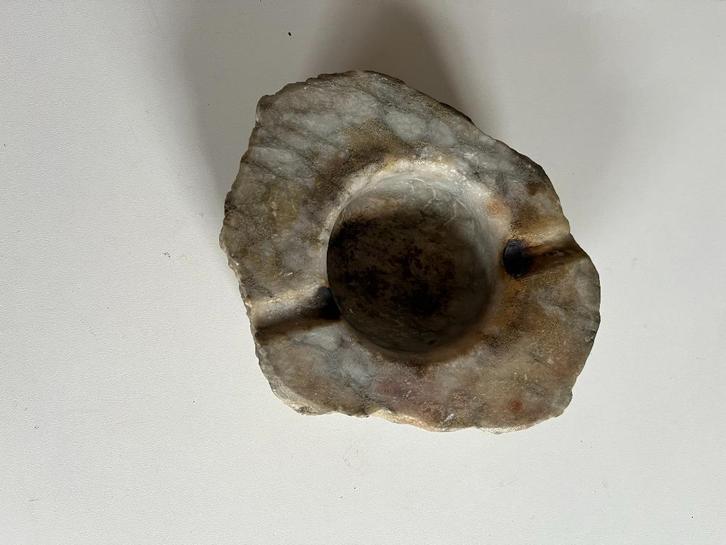 Groen marmeren asbak vintage, Verzamelen, Rookartikelen, Aanstekers en Luciferdoosjes, Gebruikt, Asbak, Ophalen