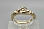 Gouden aanschuifring met diamant. Ca: 0.10 ct. 2025/604., Ophalen of Verzenden, Goud, Ring, Met edelsteen
