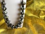 Vintage glaskralen ketting, Verzenden, Gebruikt, Zwart, Overige materialen