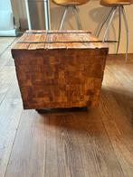 Industriële Bijzettafel Blok 50x50, Huis en Inrichting, Minder dan 55 cm, Gebruikt, Vierkant, Hout