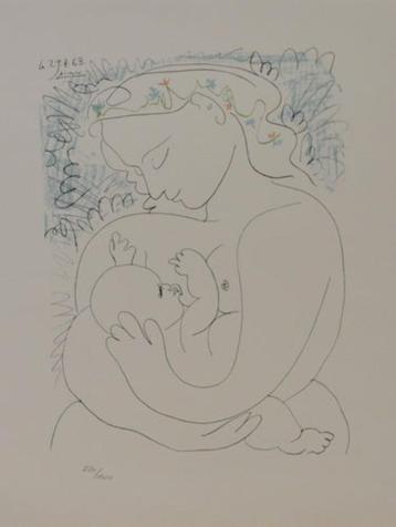 Picasso (1881) Kleur Lithografie " Moeder en Kind " Gen Ges beschikbaar voor biedingen