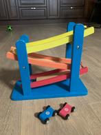 Houten racebaan met 2 autootjes, Ophalen of Verzenden, Gebruikt, Jongen of Meisje