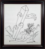 Surrealistische compositie - Kunstenaar: Marc Eemans, Ophalen of Verzenden