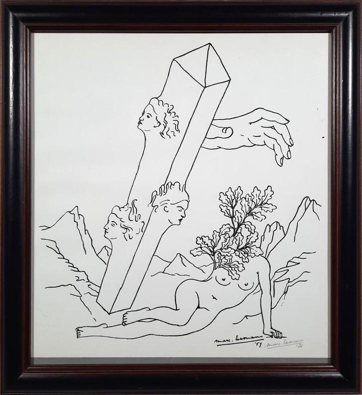 Surrealistische compositie - Kunstenaar: Marc Eemans, Antiek en Kunst, Kunst | Litho's en Zeefdrukken, Ophalen of Verzenden