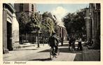 Putten - Dorpstraat - volk fiets - 1951 gelopen, Ophalen of Verzenden, 1940 tot 1960, Ongelopen, Gelderland