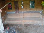 Handige steigerhouten bank in 2 delen, Ophalen, Gebruikt, Hout