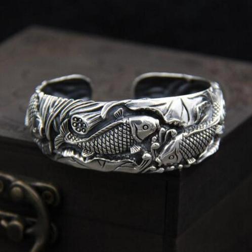 Zilverkleurige karper heren armband (vissen vis zilveren), Sieraden, Tassen en Uiterlijk, Armbanden, Nieuw, Zilver, Verzenden