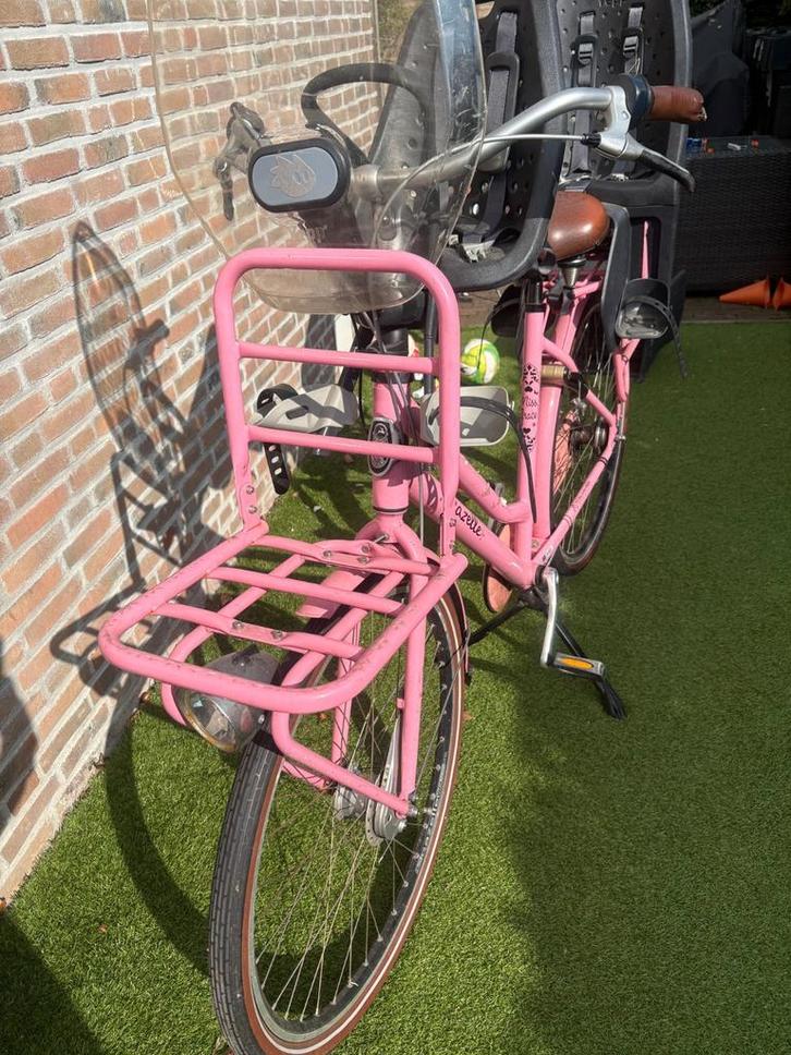 Gazelle Miss Grace Moederfiets met 2 kinderzitjes, Fietsen en Brommers, Fietsen | Dames | Moederfietsen, Gebruikt, Gazelle, 53 tot 56 cm