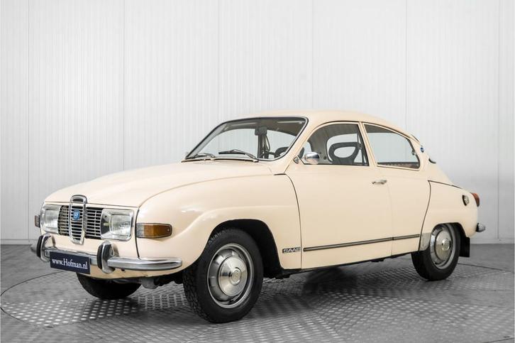 Saab 96 L V4 (bj 1971), Auto's, Saab, Bedrijf, Te koop, Saab 96, Benzine, Sedan, Handgeschakeld, Origineel Nederlands, Wit, Voorwielaandrijving