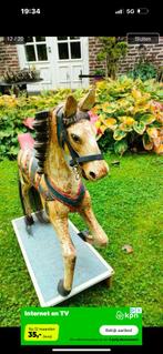 antiek carrouselpaard op standaard, Ophalen of Verzenden