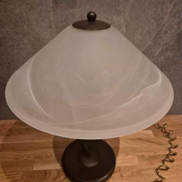 Schitterende masterlight staande lamp, kap glas., Huis en Inrichting, Lampen | Tafellampen, Zo goed als nieuw, Glas, Ophalen of Verzenden