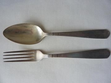 art deco Gero lepel vork jaren 50 verzilverd GN E gero 90  beschikbaar voor biedingen