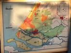 Landkaart Zuid-Holland, Antiek en Kunst, Antiek | Schoolplaten, Ophalen of Verzenden, Aardrijkskunde