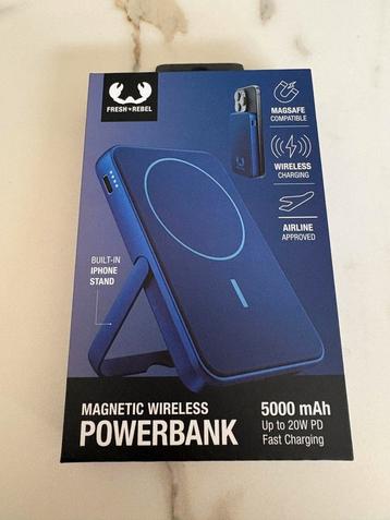 Fresh 'n Rebel Powerbank usb-c - Draadloos Blauw - Nieuw beschikbaar voor biedingen