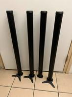 4 zwarte tafelpoten - 87 cm hoog + uitschuifbaar tot 92 cm, 50 tot 100 cm, Tafelpoot, Rond, Ophalen of Verzenden