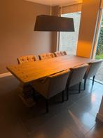 Kloostertafel met 6 stoelen, Huis en Inrichting, Tafels | Eettafels, Ophalen, 100 tot 150 cm, 200 cm of meer, Zo goed als nieuw