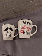 Mr Right en Mrs Always Right beker set voor hem en haar, Ophalen of Verzenden