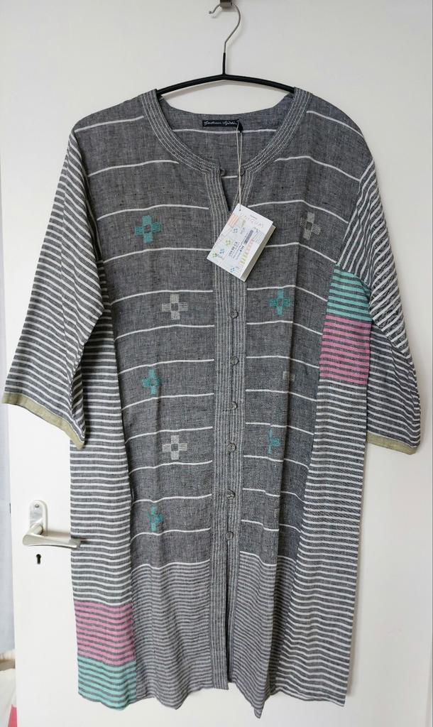 Gudrun Sjöden, 100% linnen jurk "UNIQUM", maat L, nieuw, Kleding | Dames, Jurken, Nieuw, Maat 42/44 (L), Grijs, Onder de knie