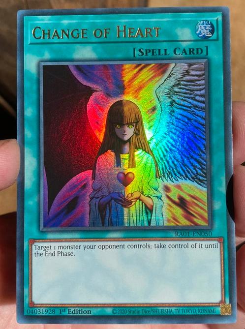 Yu-Gi-Oh! Change of Heart RA01 1st Ed !, Hobby en Vrije tijd, Verzamelkaartspellen | Yu-gi-Oh!, Zo goed als nieuw, Verzenden