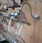 Klassieke nikkel stallamp buitenlamp NIEUW, Verzenden, Nieuw, Glas