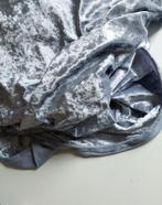 1,7 meter stretch velours crushed fluweel zilver lichtgrijs, Overige kleuren, 120 cm of meer, Nieuw, Ophalen of Verzenden